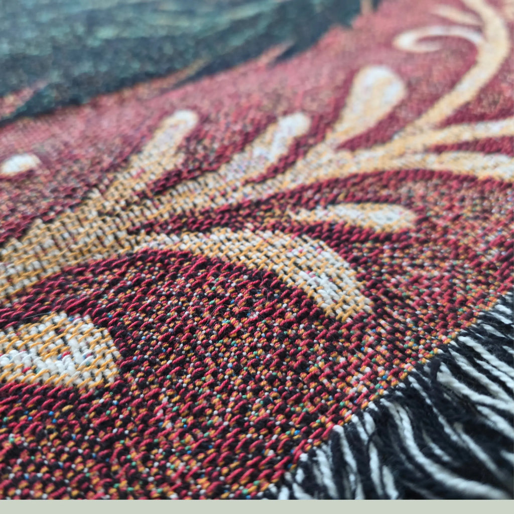 Vintage Krampus Holiday Woven Blanket – Retro Christmas Throw Printify