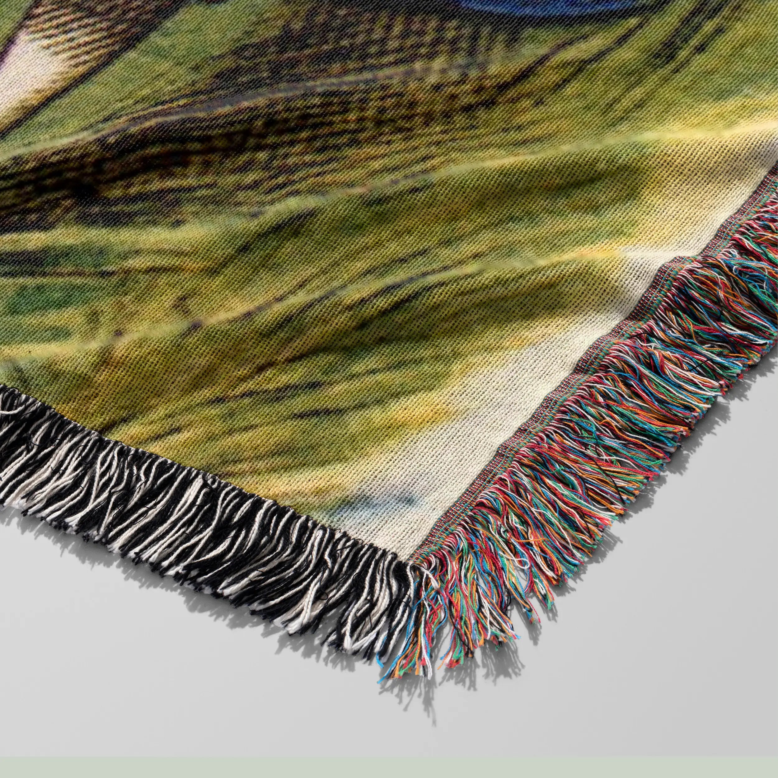 Alice & Caterpillar Storybook Woven Blanket – Vintage Illustration Art Printify