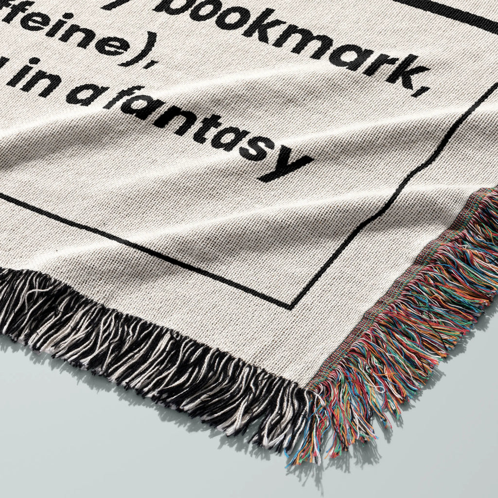 Book Blanket Booktrovert Nutrition Facts Label – Humorous Woven Throw for Readers Printify