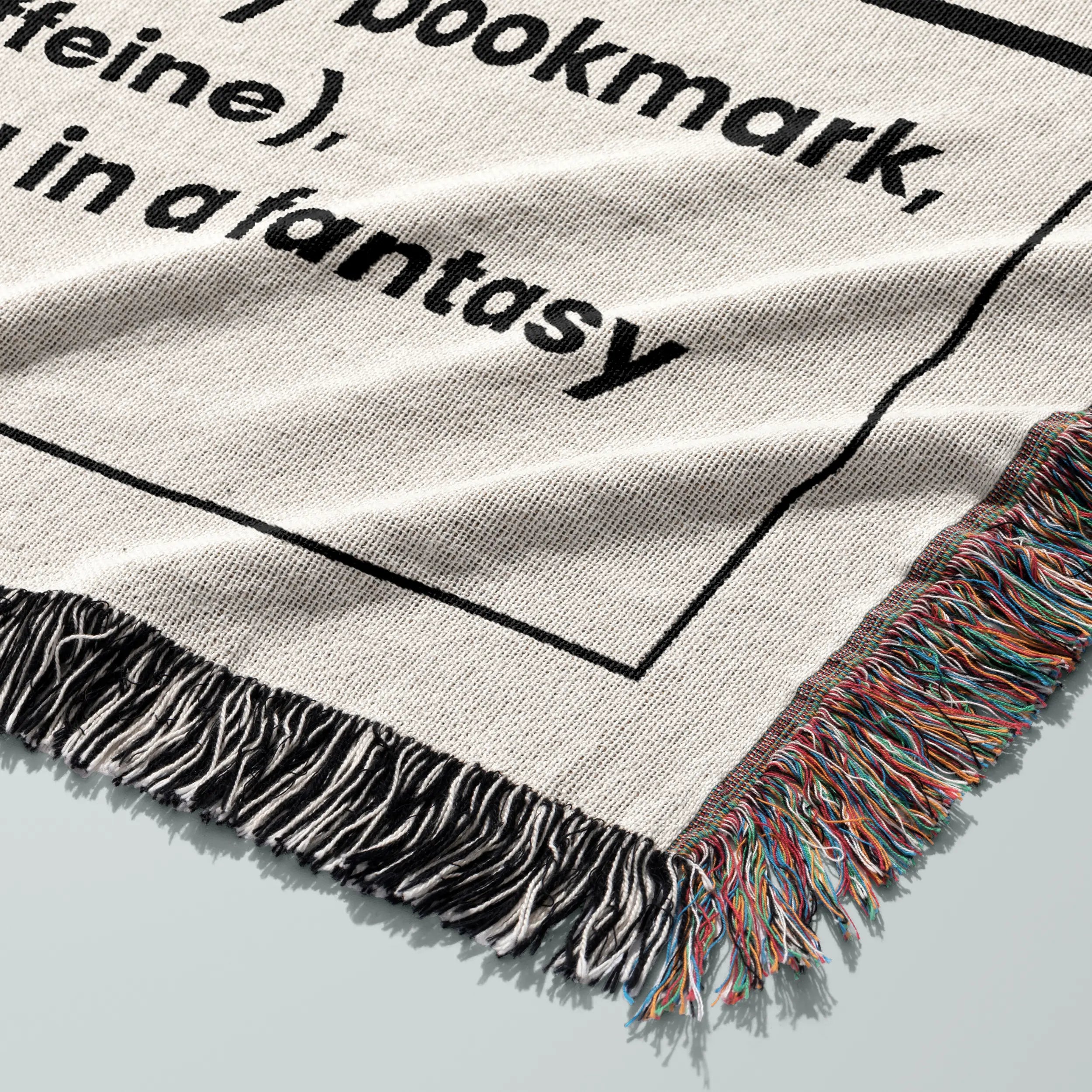 Book Blanket Booktrovert Nutrition Facts Label – Humorous Woven Throw for Readers Printify