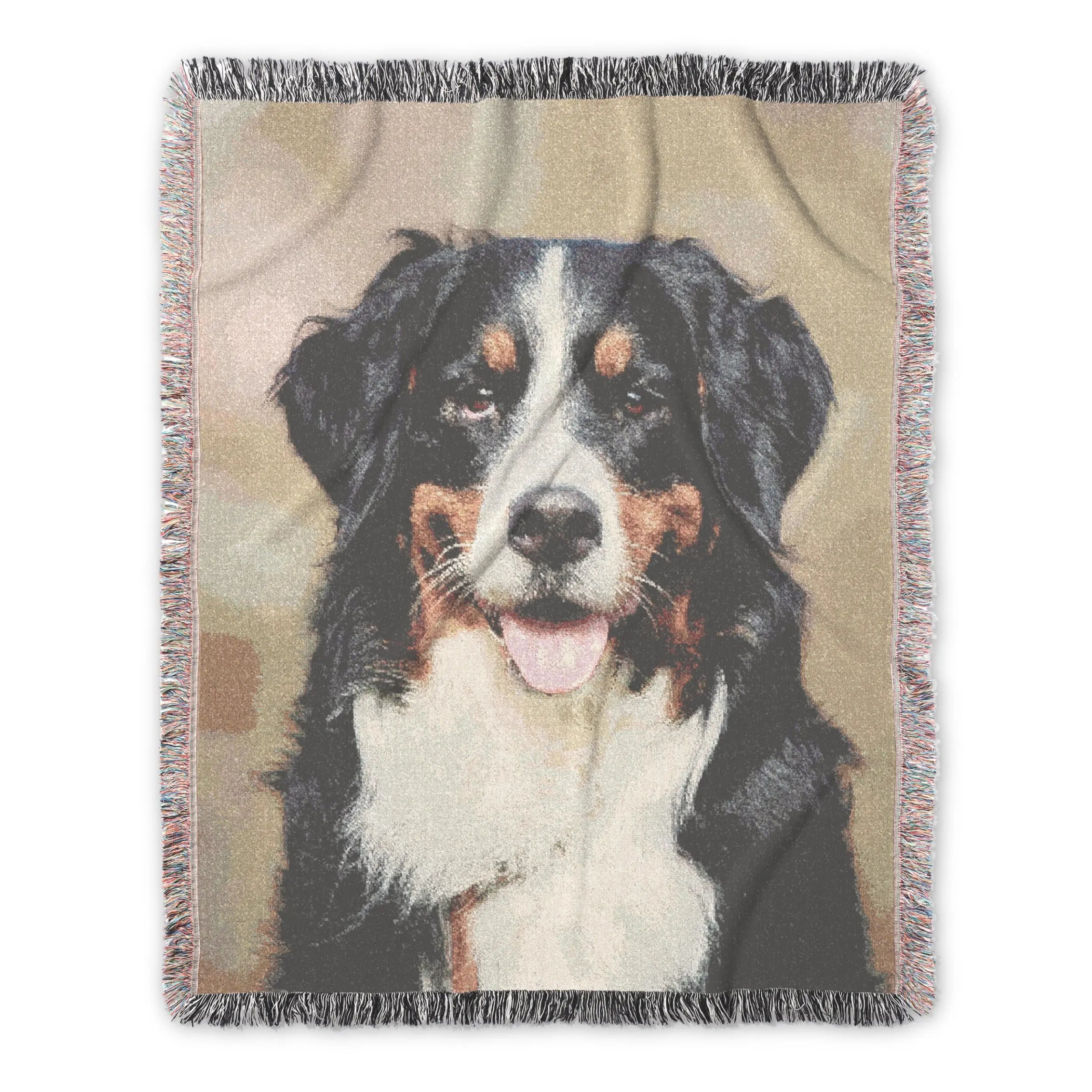 Personalized Pet Photo Woven Blanket – Custom Dog or Cat Portrait Printify