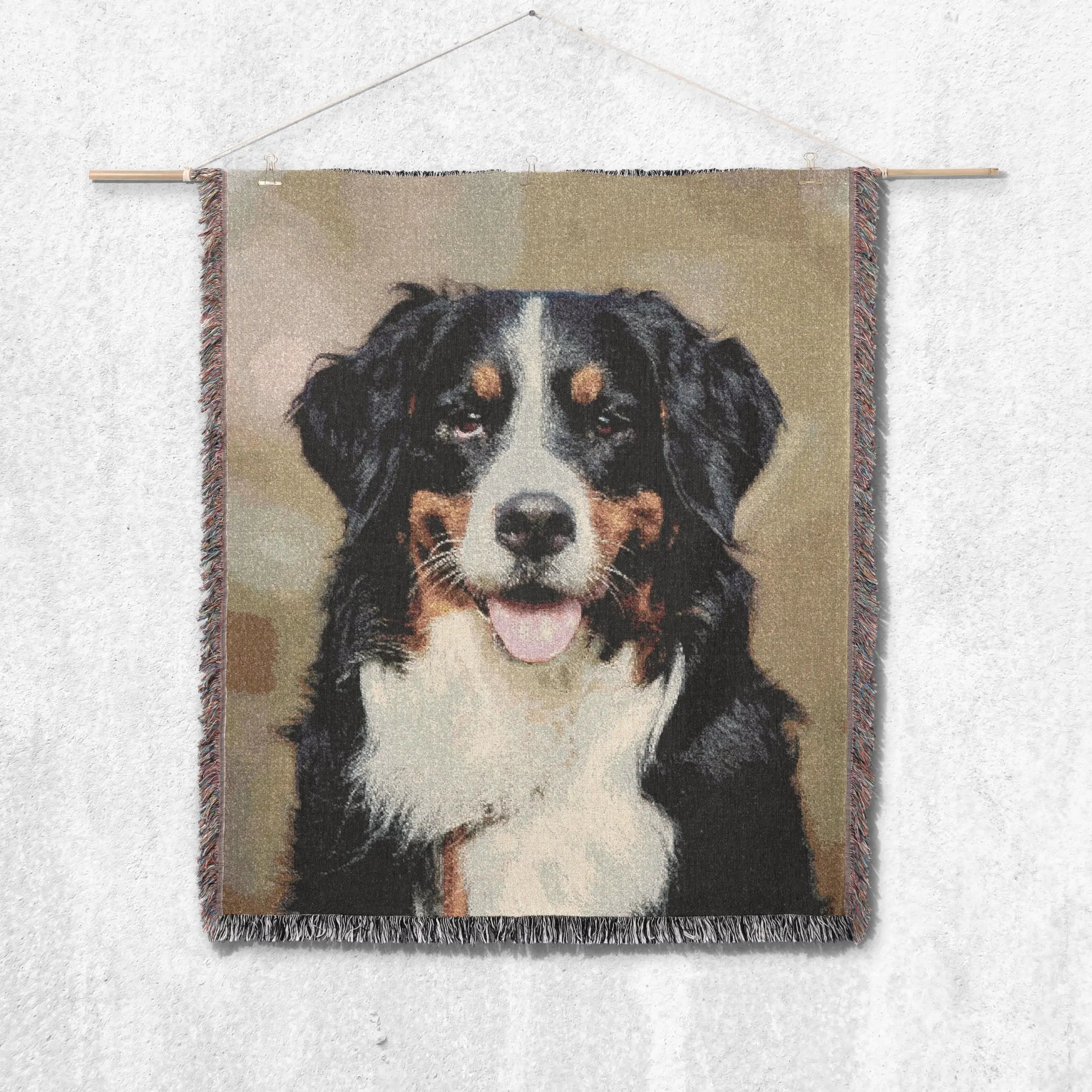 Personalized Pet Photo Woven Blanket – Custom Dog or Cat Portrait Printify