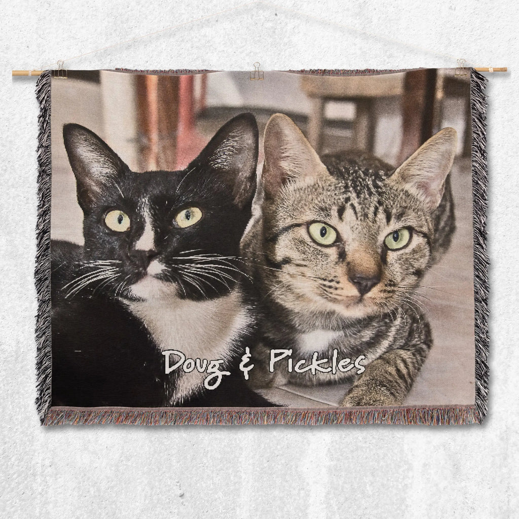 Personalized Pet Photo Woven Blanket – Custom Dog or Cat Portrait Printify